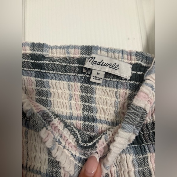 Madewell womens Lucie Elbow-sleeve Smocked Mini Dress - Picture 3 of 4